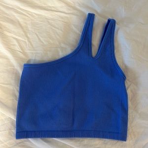Aerie offline one shoulder tank top. Size small, in the colour blue.